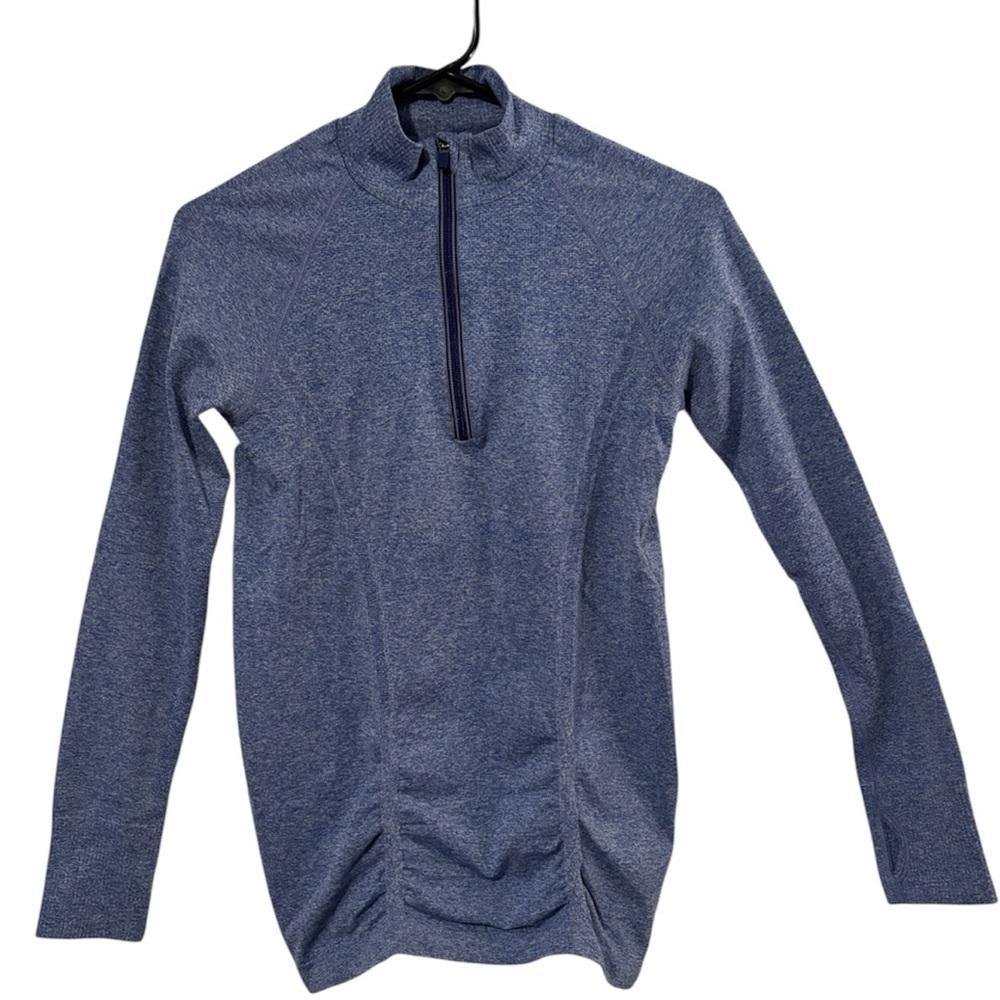 Athleta fastest track 1/4 zip pullover jacket top mock neck size small blue